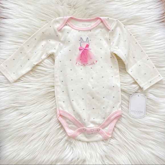🆕 Kyle & Deena Baby Girl 3-6 months One Piece Bodysuit Long Sleeves - Picture 1 of 7